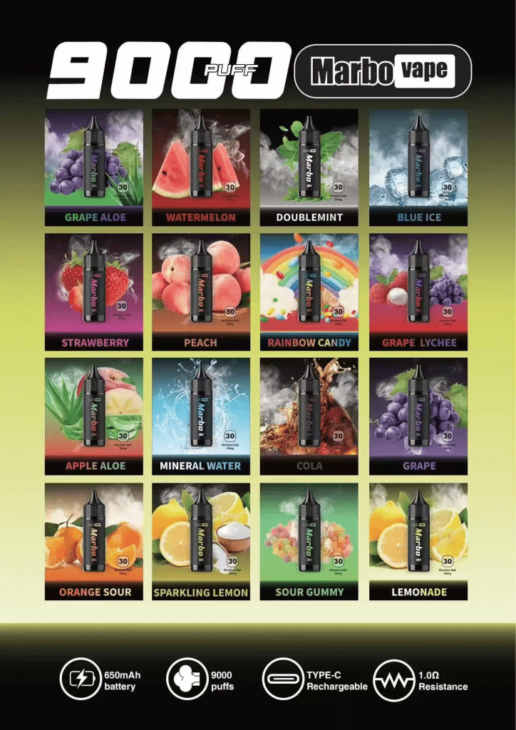 marbo bar 9000 puffs 口味參考-商品參數介紹